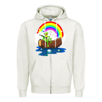 Oatmeal Heather the rainbow connection Zipper Hoodie - linhVisuals