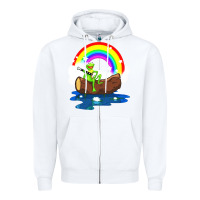 White the rainbow connection Zipper Hoodie - linhVisuals