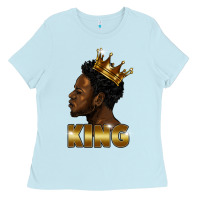 Baby Blue black king Ladies Tee - FaDigitalArtStudio