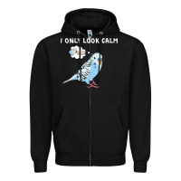 Black parakeet bird biting finger funny i only look calm Zipper Hoodie - linhVisuals