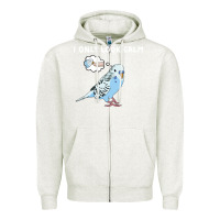 Oatmeal Heather parakeet bird biting finger funny i only look calm Zipper Hoodie - linhVisuals