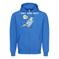 True Royal parakeet bird biting finger funny i only look calm Zipper Hoodie - linhVisuals