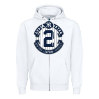 White derek jeter Zipper Hoodie - linhVisuals