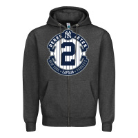 Charcoal Heather derek jeter Zipper Hoodie - linhVisuals