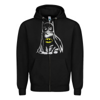 Black catman tshirt Zipper Hoodie - linhVisuals