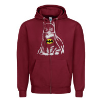 Burgundy catman tshirt Zipper Hoodie - linhVisuals