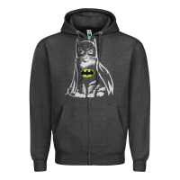 Charcoal Heather catman tshirt Zipper Hoodie - linhVisuals