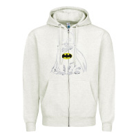 Oatmeal Heather catman tshirt Zipper Hoodie - linhVisuals