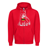 Red catman tshirt Zipper Hoodie - linhVisuals