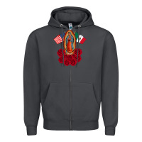 Smoke our lady virgen de guadalupe mexican american flag holiday Zipper Hoodie - linhVisuals