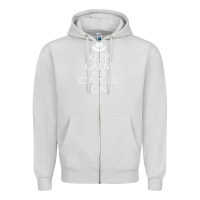 Dove Grey keep calm and cowgirl horse Zipper Hoodie - linhVisuals