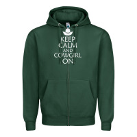 Sports Green keep calm and cowgirl horse Zipper Hoodie - linhVisuals