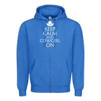 Keep Calm And Cowgirl Horse Zipper Hoodie | Teevron