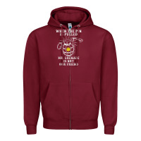 Burgundy military mr grenade is not our friend Zipper Hoodie - linhVisuals