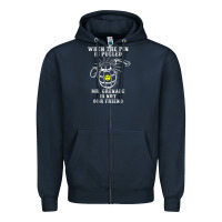 Navy military mr grenade is not our friend Zipper Hoodie - linhVisuals