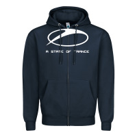 Navy #a state of trance radio Zipper Hoodie - linhVisuals