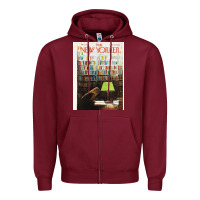 Burgundy the new yorker 1973 Zipper Hoodie - linhVisuals