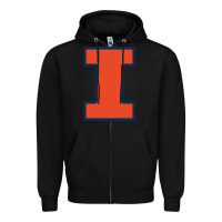 Black Illinois fighting illini, University of Illinois, UIUC, Geari Zipper Hoodie - linhVisuals