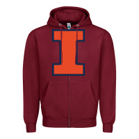 Burgundy Illinois fighting illini, University of Illinois, UIUC, Geari Zipper Hoodie - linhVisuals
