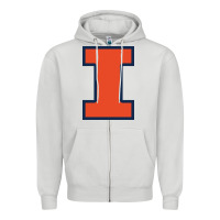 Dove Grey Illinois fighting illini, University of Illinois, UIUC, Geari Zipper Hoodie - linhVisuals