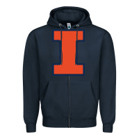 Navy Illinois fighting illini, University of Illinois, UIUC, Geari Zipper Hoodie - linhVisuals