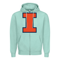 Seafoam Illinois fighting illini, University of Illinois, UIUC, Geari Zipper Hoodie - linhVisuals
