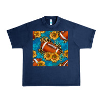 Navy american football with leopard Urban Heavy Tee - BundleAndBundleShop