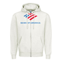 Oatmeal Heather bank of america  company Zipper Hoodie - linhVisuals
