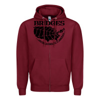 Burgundy bridges death stranding Zipper Hoodie - linhVisuals