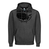 Charcoal Heather bridges death stranding Zipper Hoodie - linhVisuals