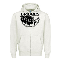 Oatmeal Heather bridges death stranding Zipper Hoodie - linhVisuals