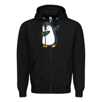 Black penguin dabbing funny Zipper Hoodie - linhVisuals