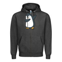Charcoal Heather penguin dabbing funny Zipper Hoodie - linhVisuals