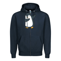 Navy penguin dabbing funny Zipper Hoodie - linhVisuals