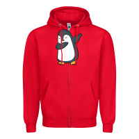 Red penguin dabbing funny Zipper Hoodie - linhVisuals