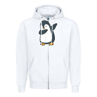 White penguin dabbing funny Zipper Hoodie - linhVisuals