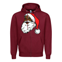 Burgundy black santa claus christmas Zipper Hoodie - linhVisuals