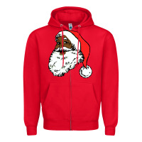 Red black santa claus christmas Zipper Hoodie - linhVisuals