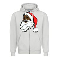 Dove Grey black santa claus christmas Zipper Hoodie - linhVisuals