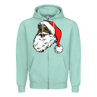 Seafoam black santa claus christmas Zipper Hoodie - linhVisuals