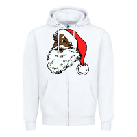 White black santa claus christmas Zipper Hoodie - linhVisuals