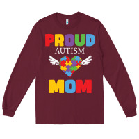 Burgundy lil autism mom Long Sleeve Tee - CowhideDigitalArt