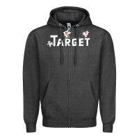 Charcoal Heather target team 3D Zipper Hoodie - linhVisuals