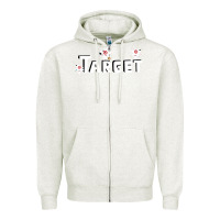 Oatmeal Heather target team 3D Zipper Hoodie - linhVisuals