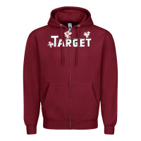 Burgundy target team 3D Zipper Hoodie - linhVisuals
