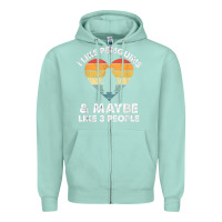 Seafoam i like penguins and 3 people vintage Zipper Hoodie - linhVisuals