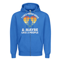 True Royal i like penguins and 3 people vintage Zipper Hoodie - linhVisuals