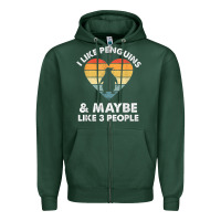 I Like Penguins And 3 People Vintage Zipper Hoodie | Teevron