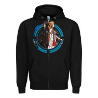 Black sword art online -  kirito and asuna Zipper Hoodie - linhVisuals
