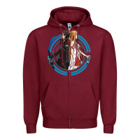 Burgundy sword art online -  kirito and asuna Zipper Hoodie - linhVisuals